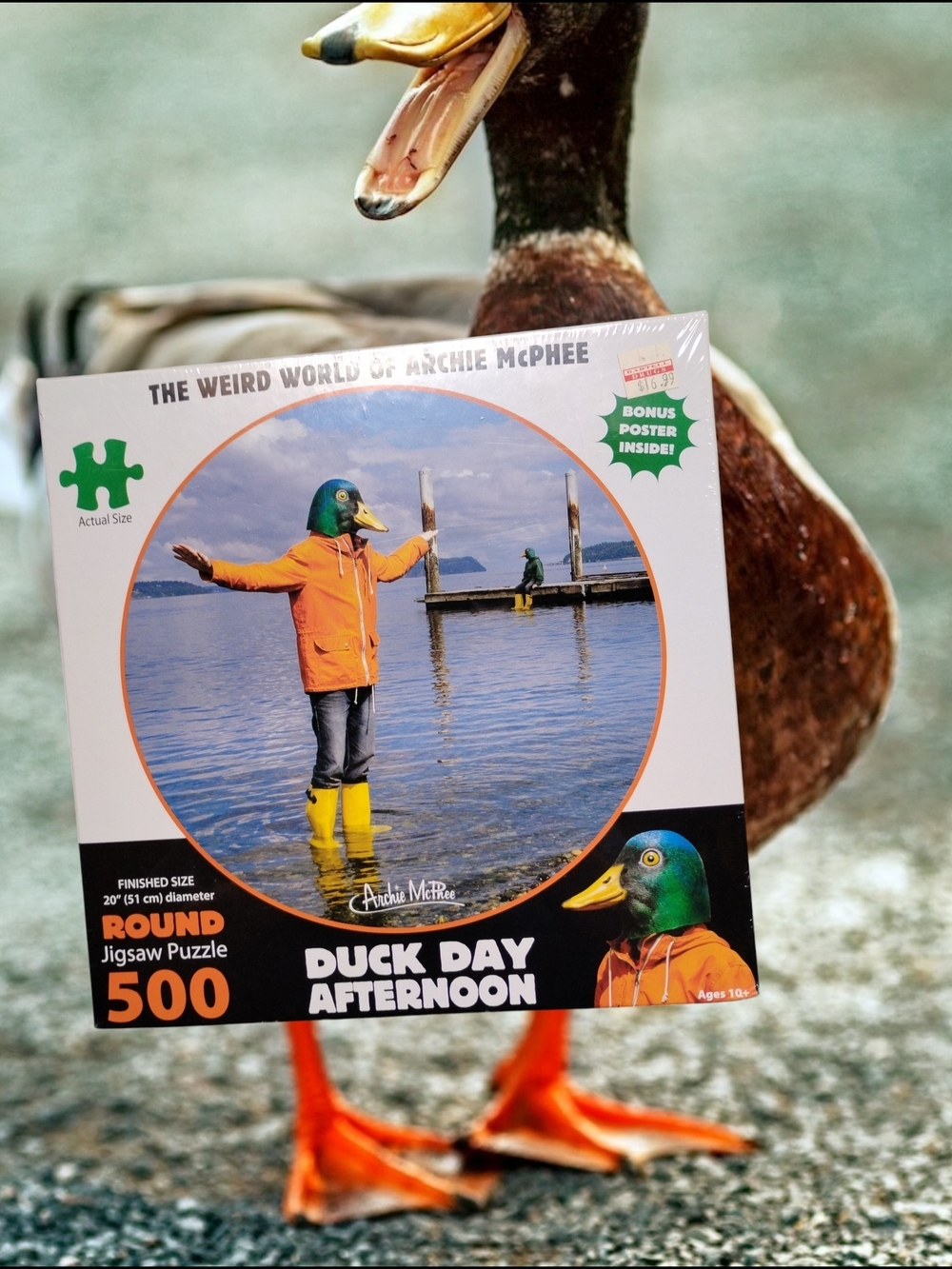 Duck Day Afternoon 500-Piece Round Jigsaw Puzzle NWT